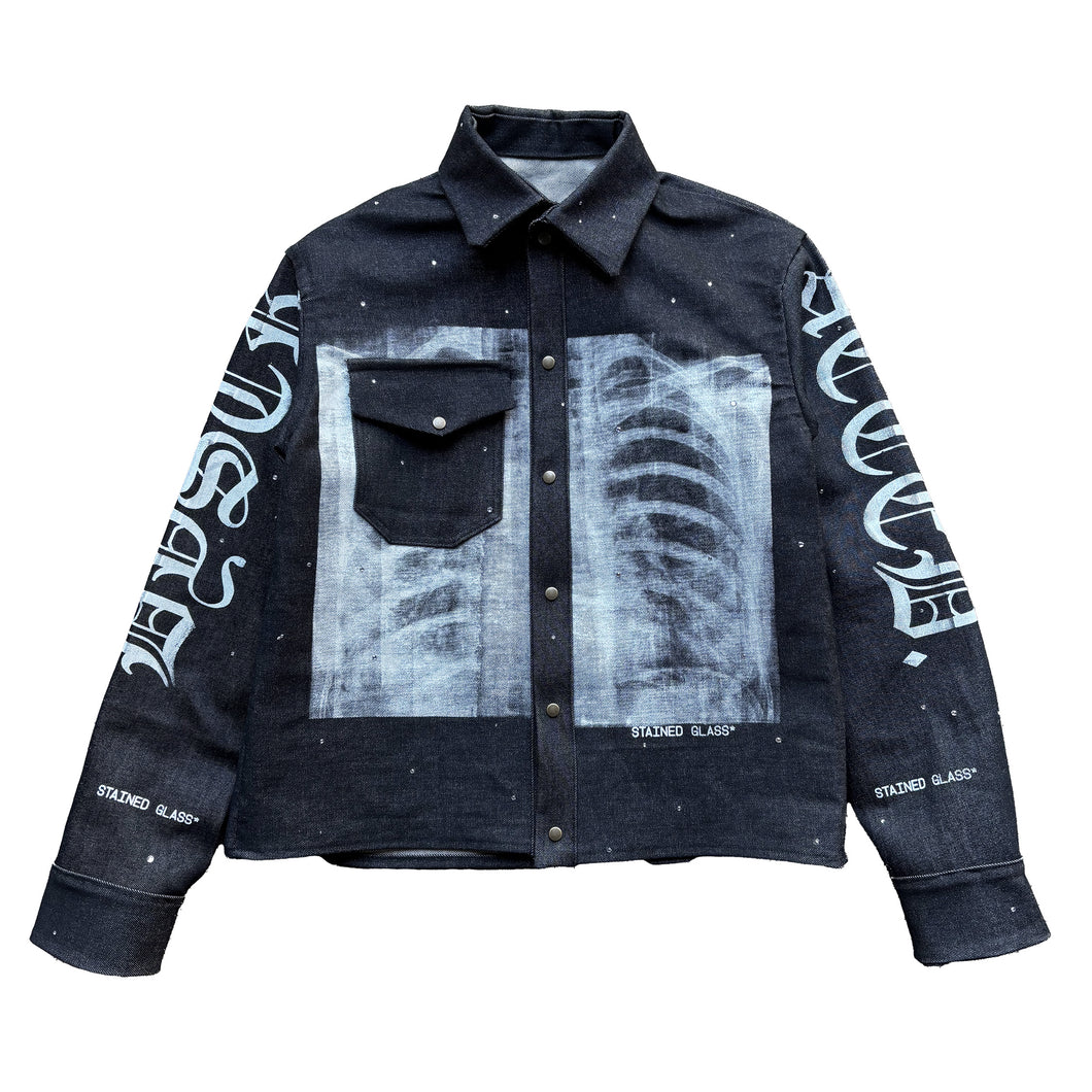 Stained Glass Denim Rhinestone Jacket